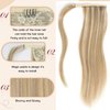 Tinashe Ponytail Extension Human Hair 100% Remy Human Hair Wrap Around Ponytail Hair Extension Long Straight Clip in Ponytail Hair Piece with Magic Paste For Women Highlight #16/613 (#16/613, 20inch)