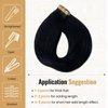 Belaved Tape in Hair Extensions Natural Black 100% Remy Human Hair 16 inches 20pcs 50g/pack Straight Seamless Skin Weft Tape in Extensions Human Hair #1B Off Black