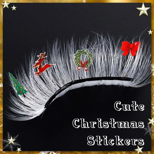 Uranian Colored Lashes Faux Mink False Eyelashes with Color D Curl Russian Strip White Eyelashes Christmas Dramatic Fake Eyelashes for Women and Girls