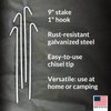 Pinnacle Mercantile 30 Pack Tent Stakes Metal Garden Edging Fence Hooks Pegs Christmas Decoration Stakes Made USA 9 inches Long