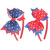 AIUPUOC Star Headband for Girls Cute Hair Bow Back to School Hair Accessories Red White and Blue Headband Patriotic Hair Accessories Memorial Day Accessories Headpiece (Red Blue, Medium)