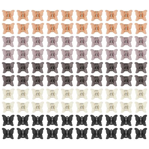 YISSION 100Pcs Mini Butterfly Hair Clips for Girls Small Hair Clips Cute Butterfly Hair Claw Clips Toddler Baby Kids Hair Clips Butterfly Clips for Hair 90s Y2K Hair Accessories for Girls Women Random