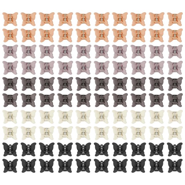YISSION 100Pcs Mini Butterfly Hair Clips for Girls Small Hair Clips Cute Butterfly Hair Claw Clips Toddler Baby Kids Hair Clips Butterfly Clips for Hair 90s Y2K Hair Accessories for Girls Women Random