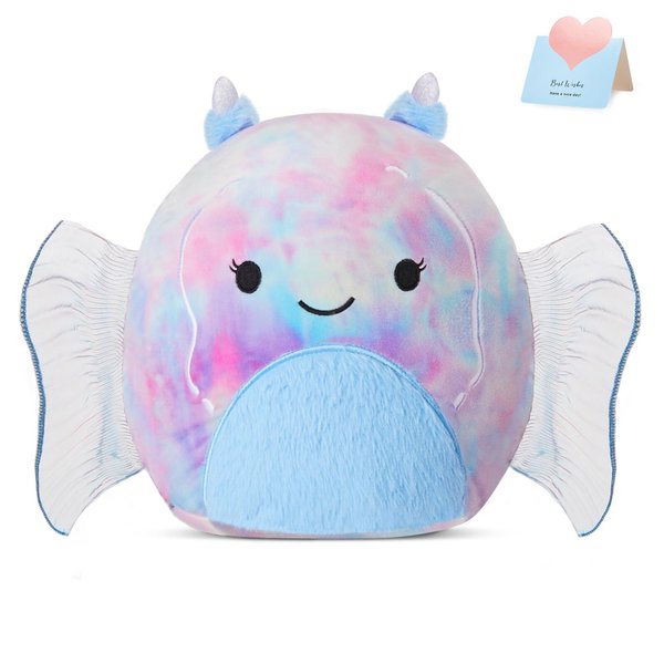 Houwsbaby 12” Purple Tie-Dye Sea Slug Plush Pillow,Fish Plush Pillow,Sea Life Stuffed Animal,Ocean Creature Plush Toy Kawaii Birthday Festival Present for Kids Boys Girls