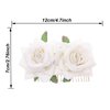 2 Pack Rose Flower Hair Clip Women Rose Flower Hair Accessories Wedding Hair Clip Flamenco Dancer (White)