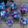CiaraQ DND Polyhedral Dice Set for Dungeons and Dragons RPG MTG Role Playing Table Games-with 1 Dice Pouch (Blue & Purple)