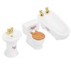 Hztyyier Dollhouse Miniature Bathroom Set, 1: 24 Dollhouse Miniature Porcelain Bathroom Set, Mini Dollhouse Furniture for Decoration(#3)