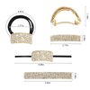 Wecoe 6pcs/set Gold and Silver Rhinestone Hair Barrettes For Women Hair Scrunchies Decorative Hair Clips Diamond Hair Ties Ponytail Holders French Barrettes Hair Accessories For Women Girls Gifts