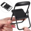 DEARMAMY 12Pcs Miniature Chair: Miniature Folding Chairs Doll House Folding Chair Phone Stand Mini Plastic Chair Foldable Black for Mini House Miniature Furniture Accessories Decoration