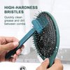 RHOS Hair Brush Cleaning Tool Comb Cleaning Brush Hair brush Cleaner Comb, 2-in-1 Hair Brush Cleaning Tool, Remover Rake for Removing Hair Dust,Home and Salon Use(2 Pack-Green)