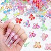40Pcs Butterfly Nail Charms 3D Mix Color Aurora Butterfly Nail Charms Cute Glitter Rhinestones Nail Art Supplies Clear Colorful Butterfly Nail Jewelry Resin Mold Crafts Design for Women Girls Acrylic