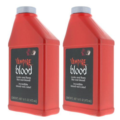 Vampire Blood - 2 PACK! - Perfect for Special Effects, Halloween Costumes and Creature Cosplay, 2 16 Oz Bottles Fake Blood