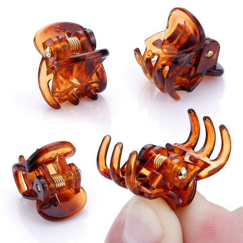 JANYUN 48 Pcs Small Mini Hair Claw Clips Hair Clamps for Women Girl's Hair (Black Brown)