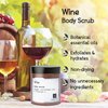 Wine Body Scrub Made in USA with Essential Oil and Vitamin C by Nabila K - Exfoliate and Moisturize for Smooth Skin - Luxury for Women & Men, 3 oz