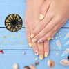 Pndeyo Ocean Nail Charms Nail Art Stickers 2 Disc, Beach Starfish Sea Seashell Nail Charms Decals, Gold Metal 3D Nail Gems Decals for Manicure DIY Nail Embellishments 12 Style