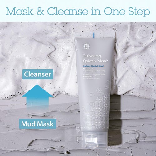 BLITHE Bubbling Splash Mask Pore Care for Face - Indian Healing Clay Mask Mud for Pore Tightening & Blackhead Remover, Korean Face Mask Skin Care for Oily Skin & Pimple 4 Fl Oz