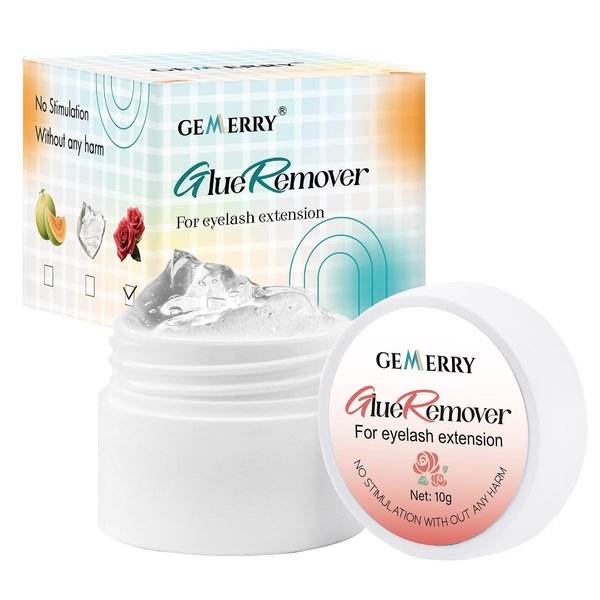 GEMERRY Lash Extension Remover 10g Cream Eyelash Extension Remover Gentle Formula Lash Glue Remover for Sensitive Skin Quick Disslove Lash Remover for Lash Extensions(Rose)