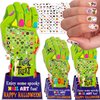 Halloween Nail Stickers+ Cards Non Candy Halloween Party Favors for Girls Treats Bulk, Halloween Goody Bag Stuffers, Halloween Birthday Girl Party Gifts Prizes Trick Girly Halloween Party Supplies