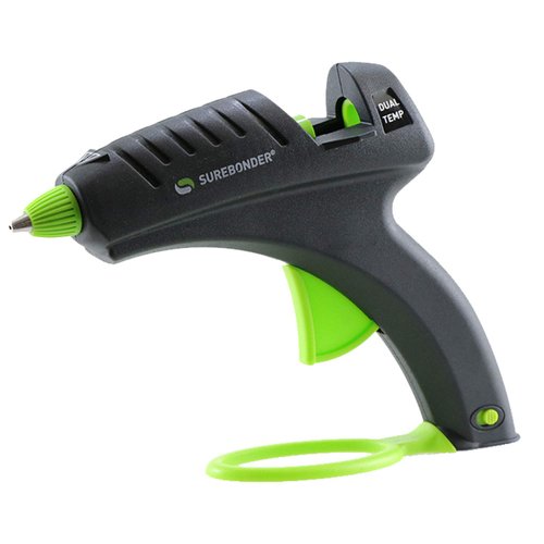 Surebonder DT-270FKIT Full Size Dual Temperature Glue Gun with 12-4-Inch Standard All Purpose Glue Sticks,Black,green