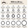 O Ring Kit, 950 Pcs Rubber O-Ring Assortment Kit, Plusmart 20 Sizes Washer Gasket Set for Pressure Washer, Plumbing Sealing Repair, Air or Gas Connections, Resist Oil and Heat
