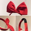 AEGYPIUS Big Bunny Ears Headband Furry Rabbit Ear Headband Big Red Bow Headbands for Women Red bow headband Hair Band Bow Headdress for Girls Perfect Hair Accessories for Party and Cosplay