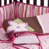 Tiddliwinks Raspberry Garden Striped Crib Fitted Sheet