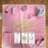 Knana 2Pcs Tarot Card Cloth - Velvet Tarot Cloth with Tarot Card Holder Bag, Golden Bee Pattern Altar Tarot Cloth 19.68 by 19.68 inches - Pink