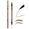 DMLNN Microblading Eyebrow Pen, Dual-Ended Eyebrow pencil with 3-Fork-Tip Applicator and Precise Brush-Tip for Hair-Like Effect, Waterproof and Long Lasting 2-in-1 Brow Pencil, Light Brown