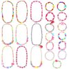 ONESING 22 Pcs Toddler Costume Jewelry Gift Princess Necklace Bracelet Set Girls Play Jewelry Kit Necklace Bracelet for Kids Play Dress Up