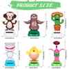 6 Pcs Dancing Monkey Toy Solar Powered Dancing Animal Dolls Swinging Animated Bobble Dancer Window Sun Catcher Car Decor Portable Suncatchers,Hen Shark Flamingo Cactu Home Car Ornament Toys Gifts