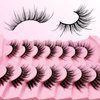 Cat-Eye Lashes Flu-ffy 21mm Manga Lashes Wispy Fairy Eyelashes, Curly Volume Spiky Lashes Faux Mink False Eyelashes that look like extensions Lashes Natural Look 7 Pairs Pack(ZD11)
