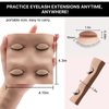 Pretty memory 2 Layer Lash Mannequin Head, with 2 Pairs Removable Lash Practice Eyelids, Realistic Eyelash Mannequin Head, Makeup Soft-Touch Rubber Lash Tech Supplies for Practice Training