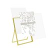 Laura Ashley 5x7 Gold Flat Metal Picture Frame (Vertical) with Pull-Out Easel Stand, Made for Tabletop, Counterspace, Shelf and Desk