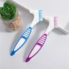Bnapott 4PCS Premium Denture Cleaning Brush Toothbrush, Multi-Layered Bristles Portable Toothbrush Double Sided Brush for Denture Care (Blue, Purple, Green, Orange)
