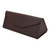 Real Sic Vegan Leather Eyeglass Case - Reading Glasses Case with Magnetic Folding - Leather Sunglass Case with Aluminum & Cardboard Core - Hard Case for Sunglasses, Reading Glasses - (Chocolate)