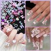 3D Nail Gems Rhinestones Charms Butterfly Star Bowknot Tiny Flower Nail Art Charms Variety Nail Charms Heart Nail Pearls Butterfly Star Cherry Nail Rhinestones Charms for Manicure DIY Accessories