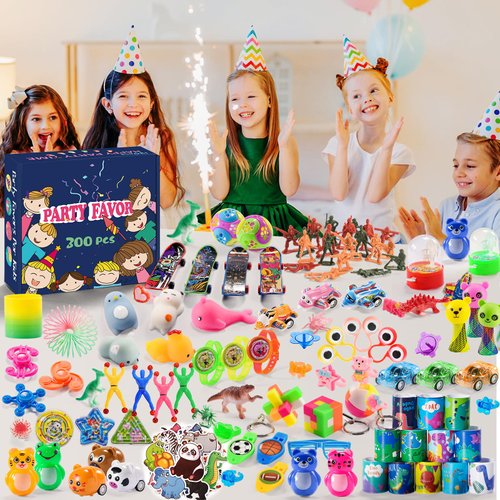 300 PCS Party Favor for Kids Goodie Bags Stuffers, Prize Box Toys for Kids Classroom Bulk, Small Fidget Toys Pinata Fillers, Treasure Chest Toy for Students Rewards, Carnival Prizes, Birthday Gifts