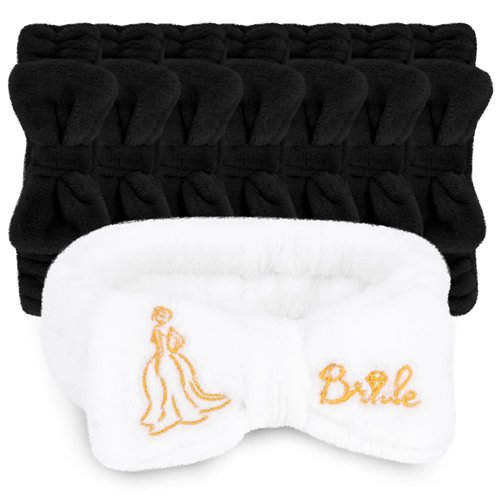 Jaciya Bride Headband Bachelorette Gifts for Bride Spa Makeup Headband Bridesmaid Black Headband ...