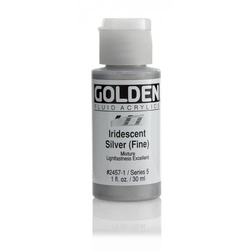 Golden Fluid Acrylic Paint 1 Ounce-Iridescent Silver Fine