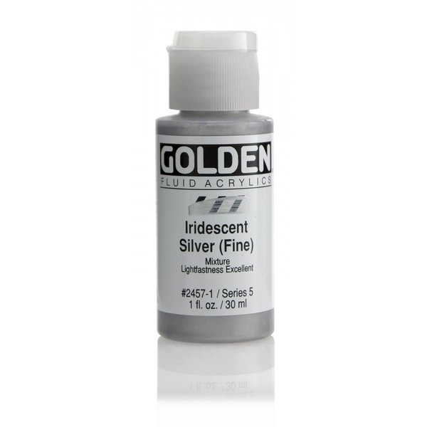Golden Fluid Acrylic Paint 1 Ounce-Iridescent Silver Fine