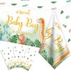 Dinosaur Baby Shower Decorations Tablecloth for Boy - Dino Baby Shower Party Supplies Disposable Waterproof Plastic Table Cover, Dinosaur Theme Baby Boy Table Cloth Decorations 3 Pack (43in x 70in)