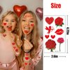 10 Sheets Valentine's Day Tattoo Stickers Red Love Temporary Tattoos Stickers Red Lips Tattoos Art Stickers Heart Rose Stickers Valentine Party Face Body Accessories for Women Girls