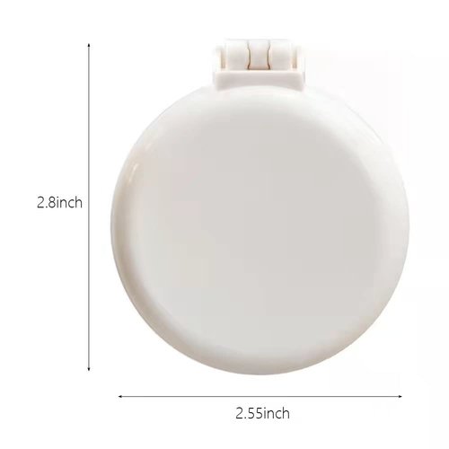 Folding Hair Brush with Mirror for Purse/Pocket,Round Mini Compact Massage Comb for Girls and Women (Black+White)