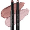 FOCALLURE 2 Pcs Cream Eyeshadow Stick,Brightener Eyeshadow Pencil Crayon,Highlighter Eye Shadow Stick Sets with Crease-proof Formula,Long Lasting Waterproof Eye Shadow Make Up,Silky Peach