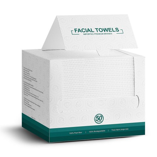 Disposable Face Towels- 50 Count Extra Thick Soft Clean Facial Towels, 10"×12",Super Absorbent,Biodegradable Dry Wipes,Cruelty-Free Facial Washcloth for Sensitive Skin,Travel,Makeup Remover