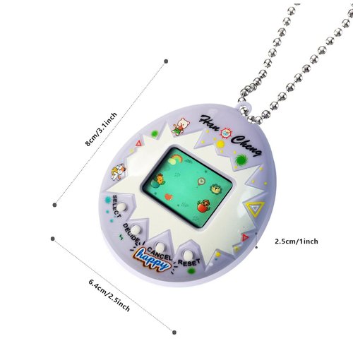 4 Pieces Virtual Electronic Digital Pet Keychain Game Digital Game Keychain Nostalgic Virtual Digital Pet Retro Handheld Electronic Game Machine for Boys Girls（Pink, Blue, Purple, Yellow