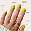 Glamnetic Press On Nails - Lime Green | Opaque Bright Neon Green Short Oval Fake Nails, Reusable | 15 Sizes - 30 Nail Kit