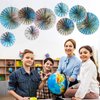 Outus 18 Pcs Travel The Map Hanging Paper Fans Decorations Adventure Awaits Bulletin Board Classroom Decorations Map Themed Ceiling Wall Garland for Kids Classroom Homeschool Office Decor (Travel)