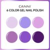 CANNI 6Pcs 9ml Hema-Free Purple Gel Polish,Dark Purple Gel Nail Polish Set,Light Purple Violets Colors Gel Polish Kit, Soak Off LED Nail Gel Manicure Kit DIY at Home Salon Gifts for Women Girls