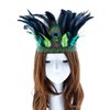 Aukmla Peacock Feather Fascinator Decorative Feather Headpiece Crown Headdress Costume Headband for Party (Green)